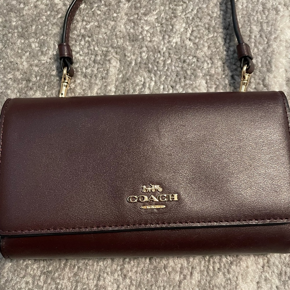 Coach Dark Burgundy Leather Crossbody Bag